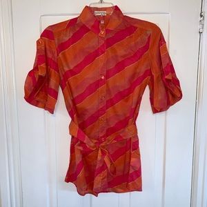 Couleur By Finley Button Down W/ Tie On Sash From Neiman Marcus